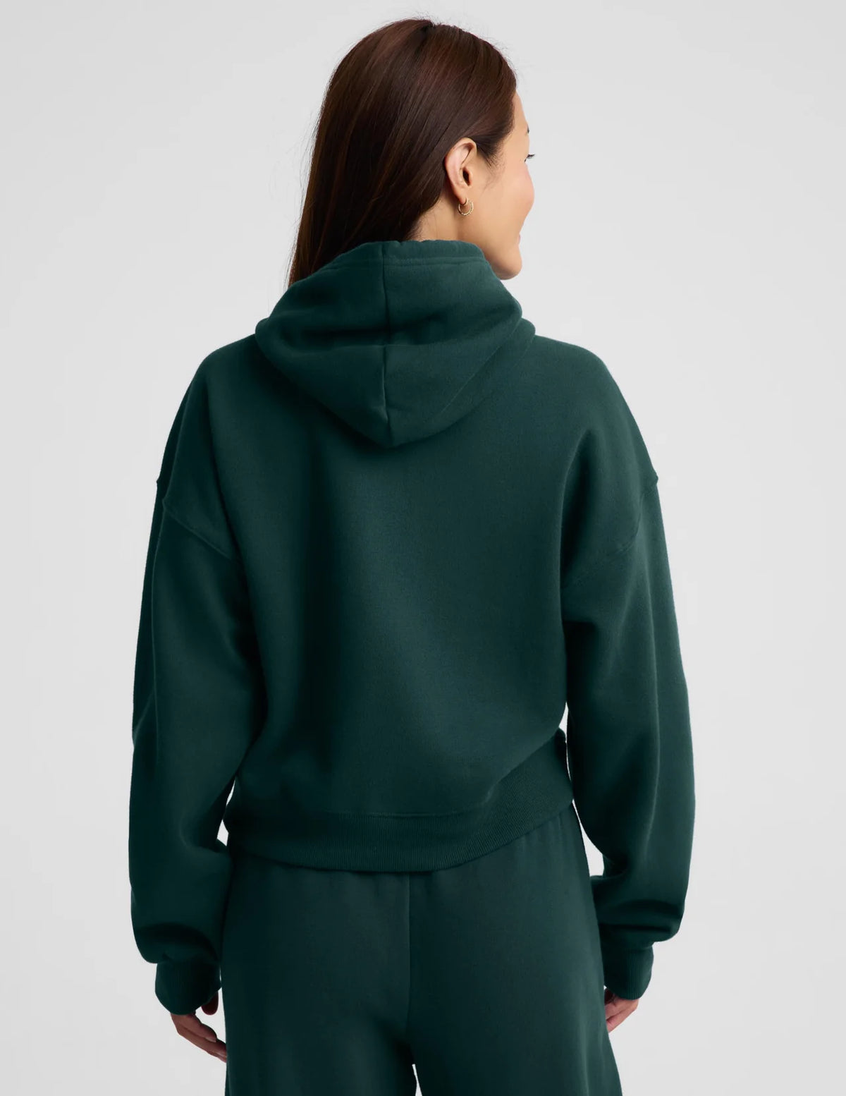BEYOND YOGA LUXEFLEECE 2.0 FULL ZIP HOODIE DARK IVY HEATHER