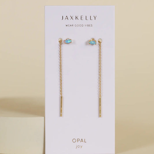 JAXKELLY STUDDED THREADER FIRE OPAL