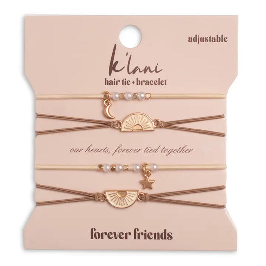 K'LANI HAIR TIE BRACELETS FOREVER FRIENDS ONE SIZE NEW!