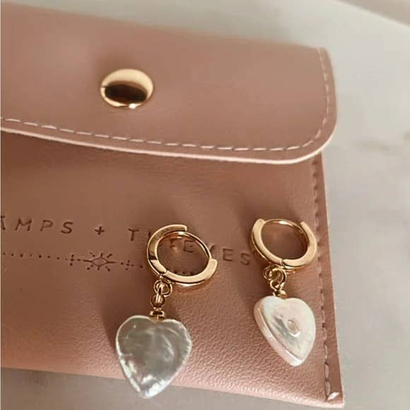 TRAMPS + THIEVES Petit Heart Hoop Earrings