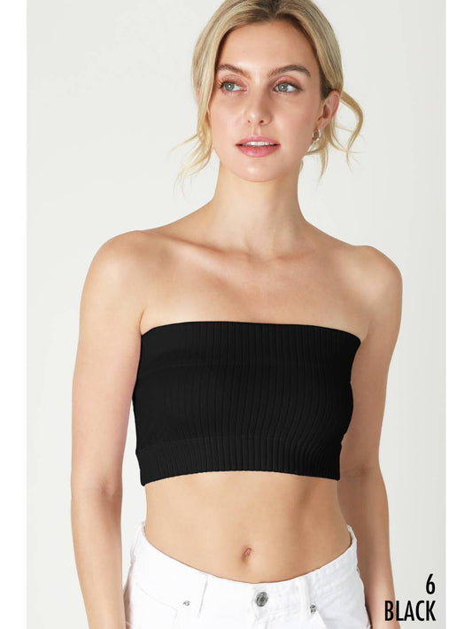 NIKIBIKI Wide Ribbed Tube Top Black 