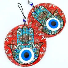 EVIL EYE LARGE ROUND RED GREEK EVIL EYE WALL HANGING