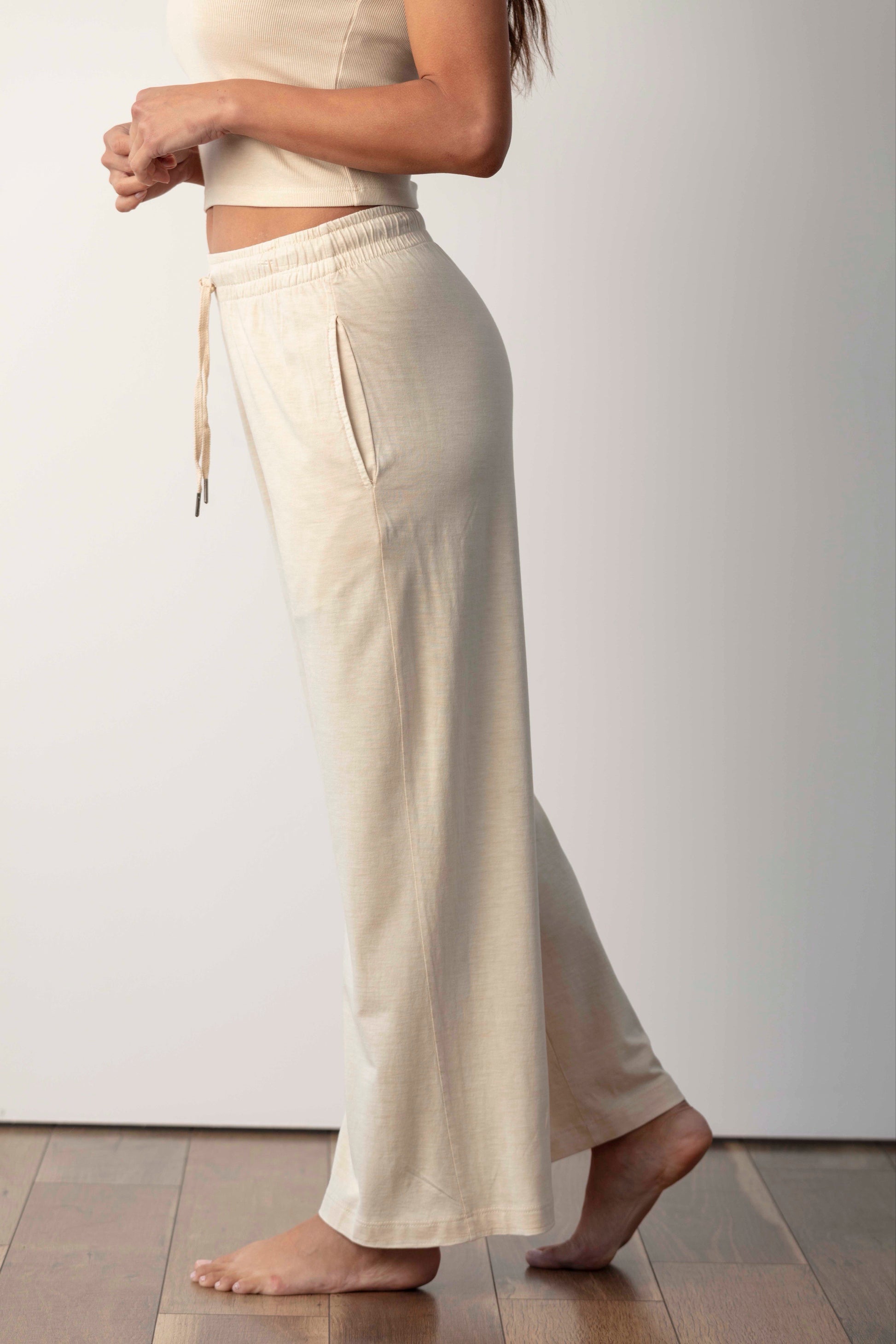 MILA RILEY CROPPED PALAZZO PANT BUTTER