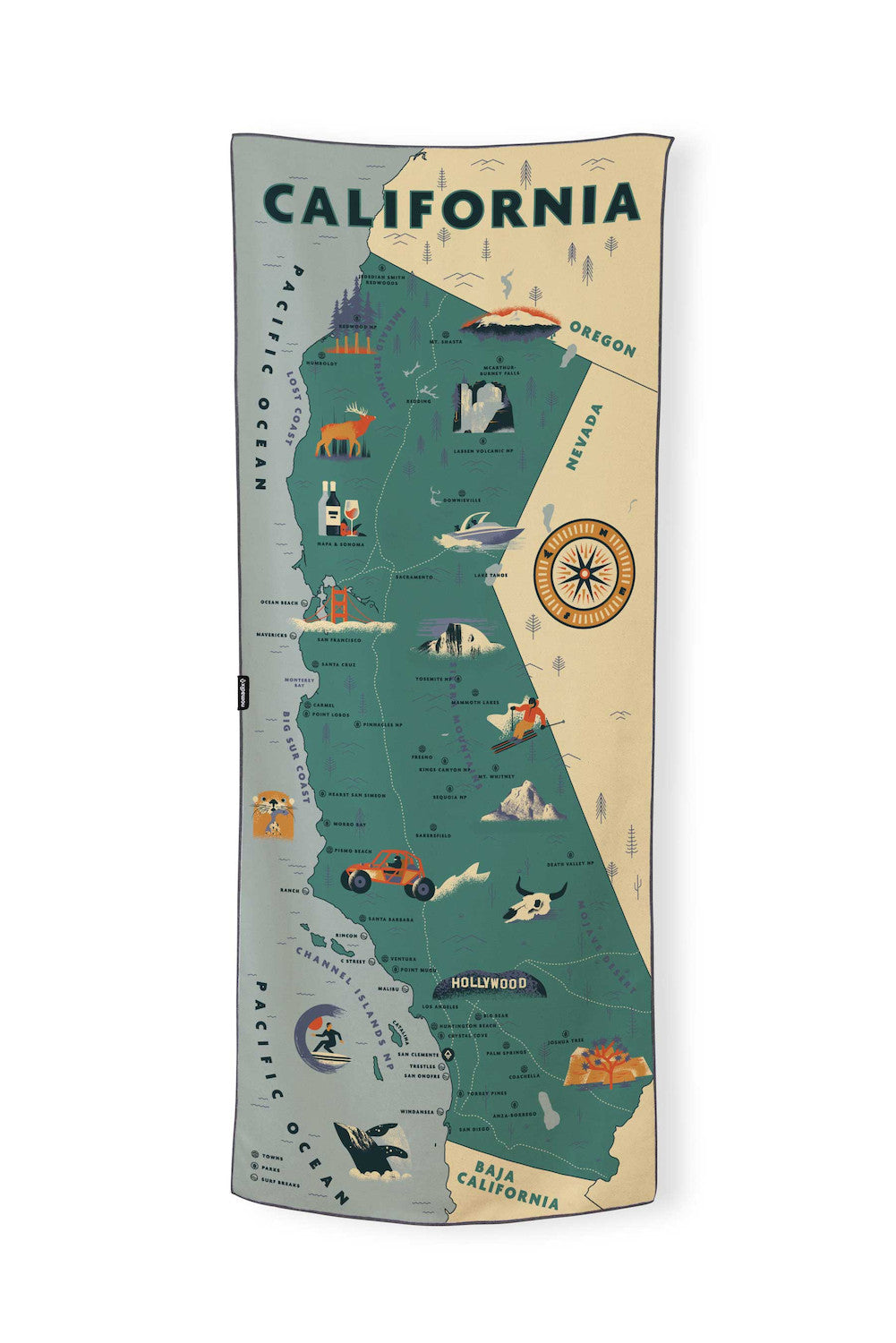 NOMADIX YOGA TOWEL CALIFORNIA MAP TOWEL 2