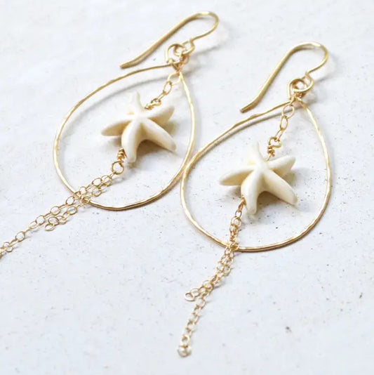 SALTY BUT SWEET Magnesite Starfish Earrings