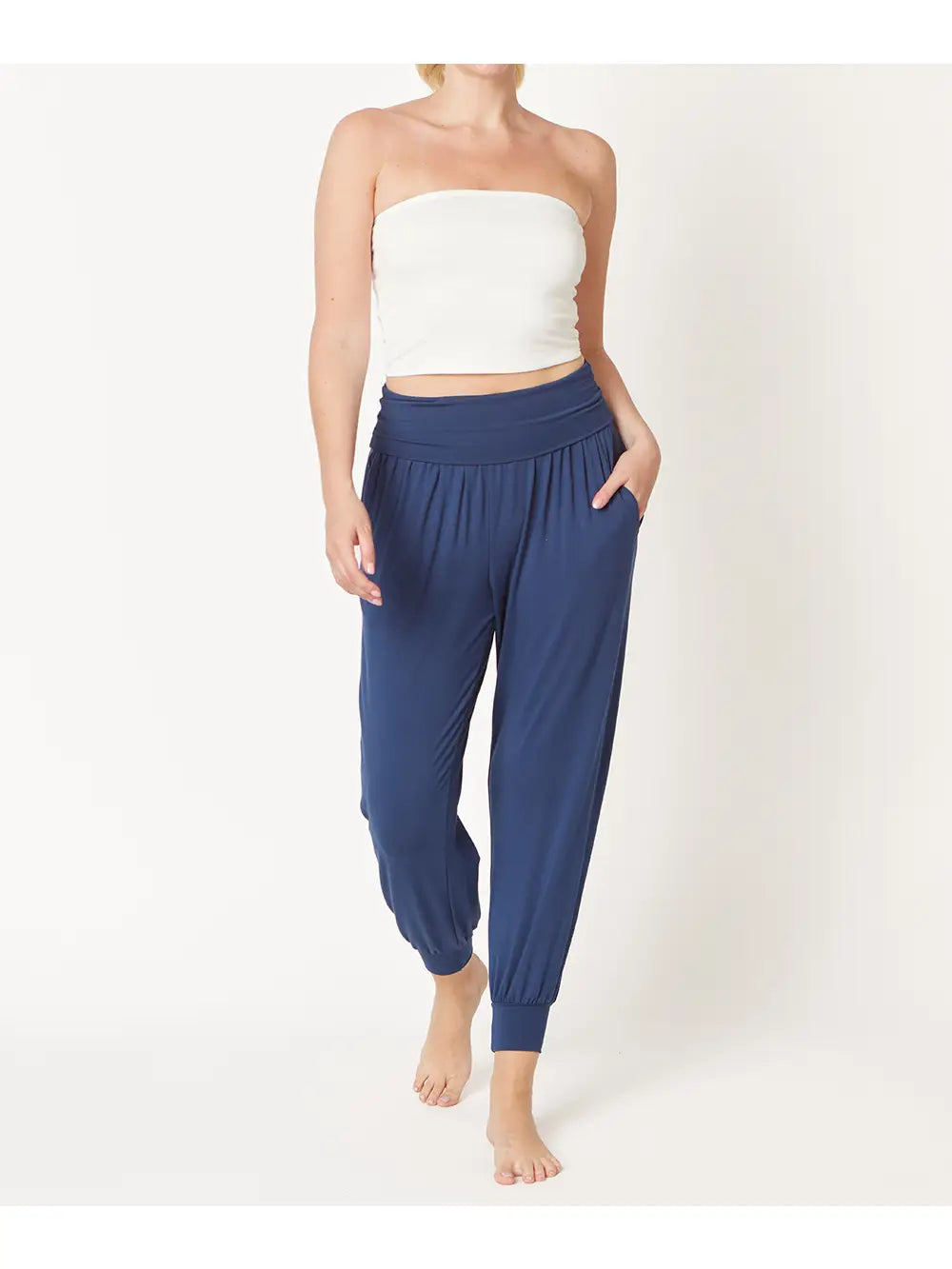 STUDIO KO  Organic Bamboo Yoga Jogger Slate Navy