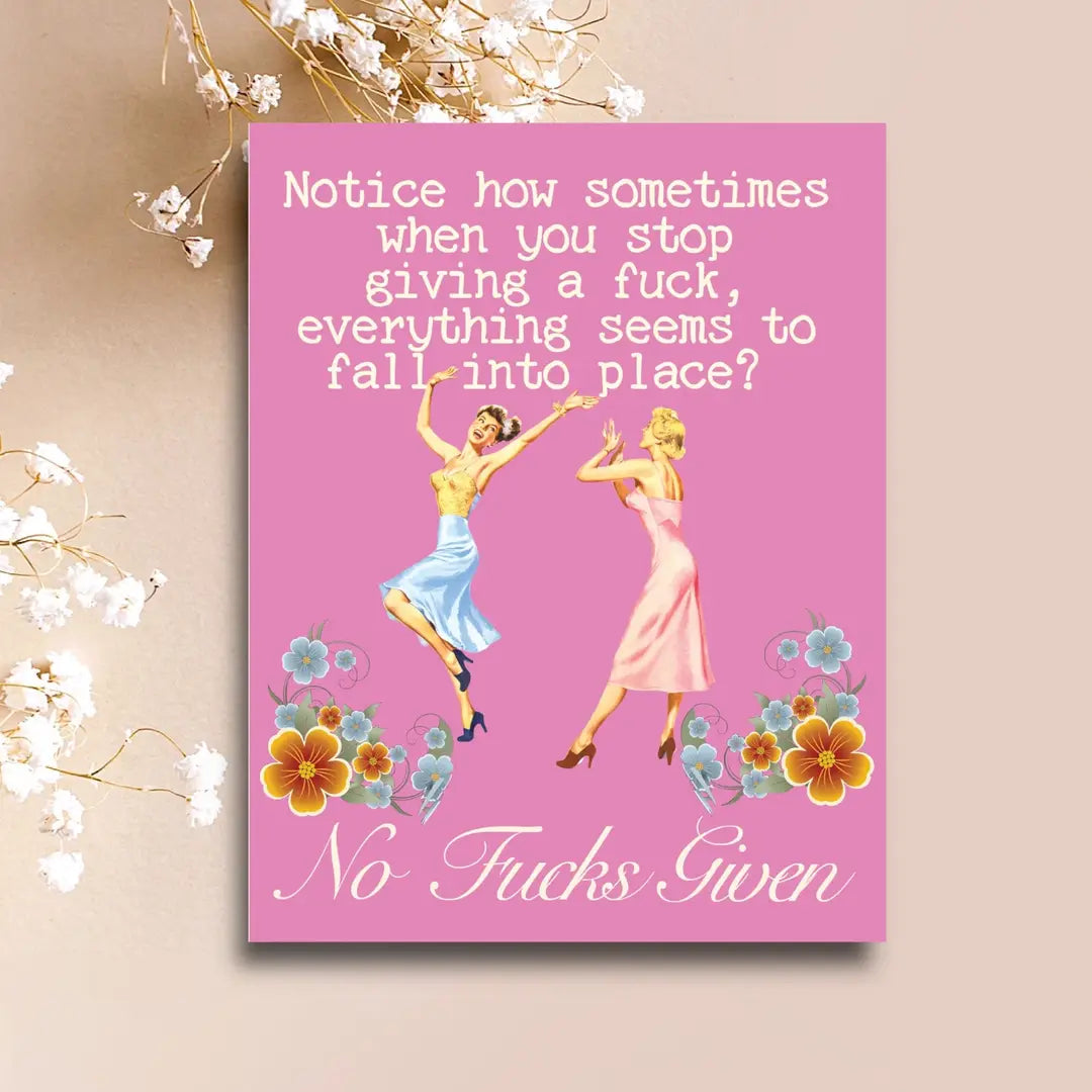 PAPER SLUTS GREETING CARD NO FUCKS GIVEN
