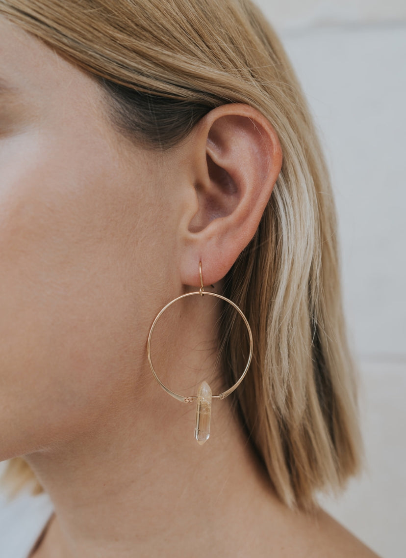 JAXKELLY CITRINE HOOPS