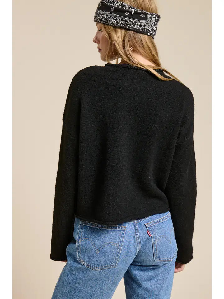 MIMOSA Essential Pullover Sweater Top Black