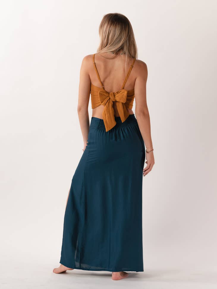 LOTUS AND LUNA MAXI SKIRT DEEP TEAL