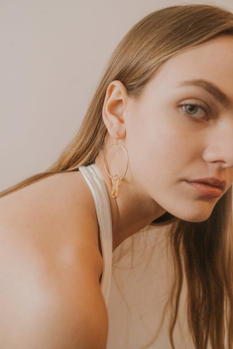 JAXKELLY CITRINE HOOPS