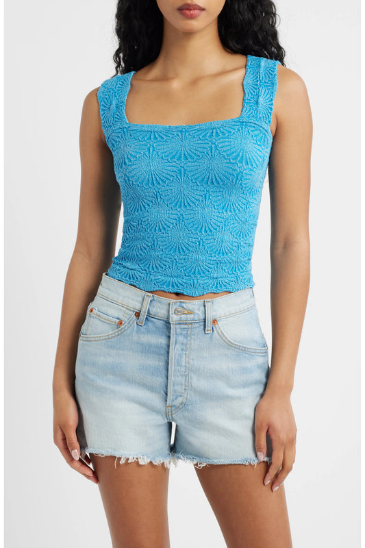 FREE PEOPLE LOVE LETTER CAMI HYPER TEAL