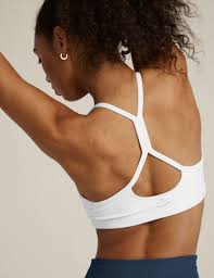 BEYOND YOGA SPACE DYE SLIM RACERBACK BRA CLOUD WHITE