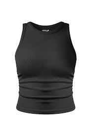 Lezat Tina Crew Neck Organic Ruched Tank Top