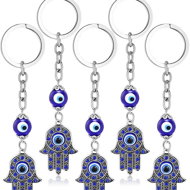 ELEMENT APOTHECARY HAMSA HAND EVIL EYE SILVER KEYCHAIN