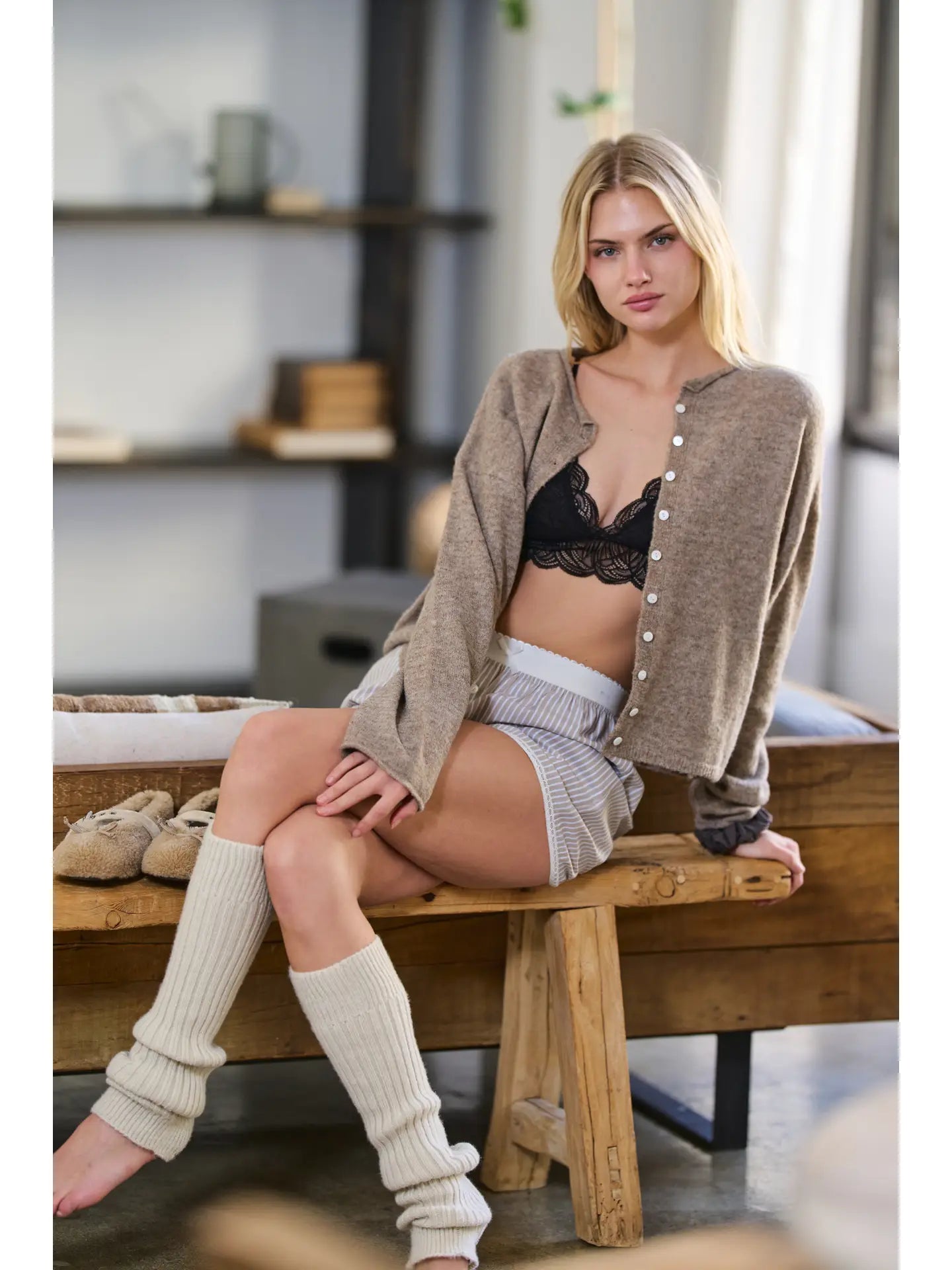 MIMOSA Essential Button Down Cardigan Mocha