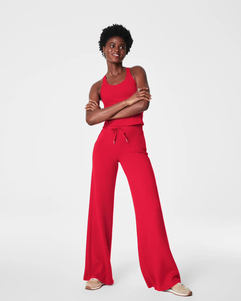 SPANX AIR ESSENTIALS WIDE LEG SWEATPANTS SPANX RED