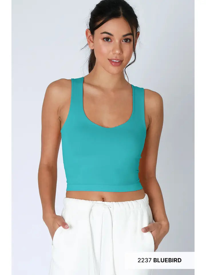 NIKIBIKI   Clean Line Racerback Crop Top BLUEBIRD