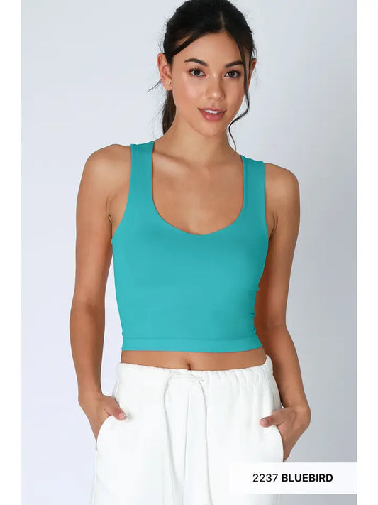 NIKIBIKI   Clean Line Racerback Crop Top BLUEBIRD
