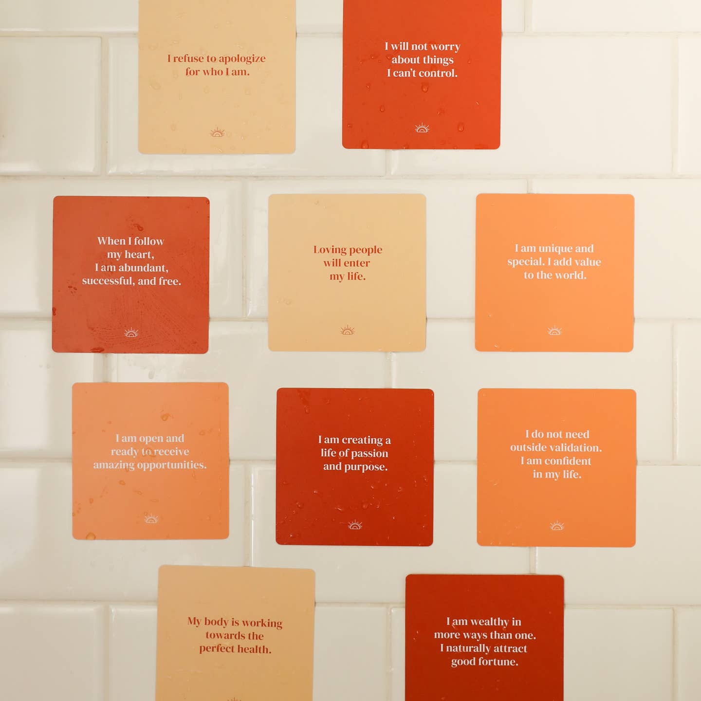 JAXKELLY  SHOWER AFFIRMATION CARDS POSITIVITY