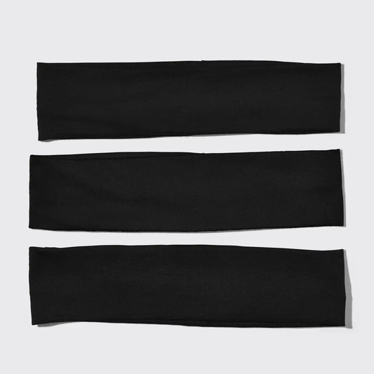 KITSCH Recycled Active Headbands 3pc Set- Black