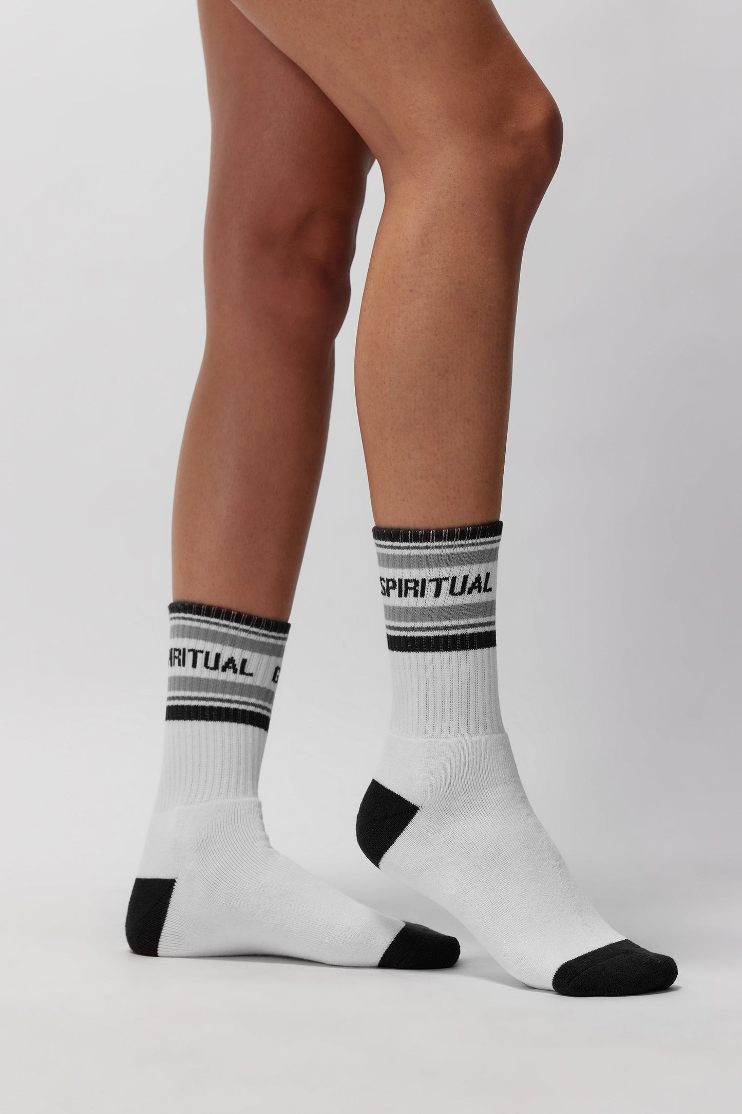 SPIRITUAL GANGSTER SG CREW SOCK WHITE-BLACK-GREY