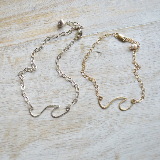 SALTY BUT SWEET Ocean Wave Anklet GF Two Sizes