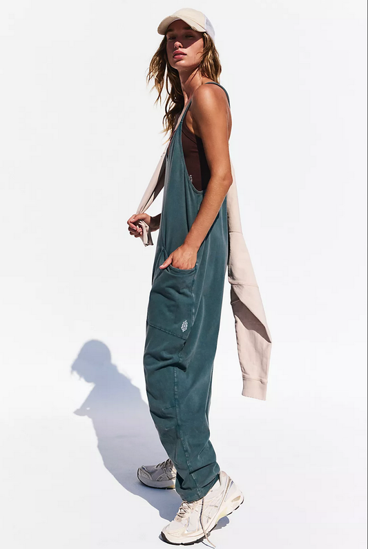FREE PEOPLE MOVEMENT INBOUND ONESIE DARK MIDNIGHT JADE