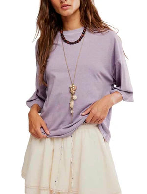FREE PEOPLE OVERSIZED TEE PLUM ASH