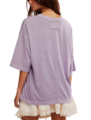 FREE PEOPLE OVERSIZED TEE PLUM ASH