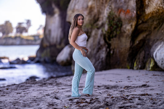 GODDESSWEAR CORDUROY CLASSIC FLARE PANT 630 HIGH WAIST WITH BACK POCKETS PASTEL ULTRA LITE  COLLECTION