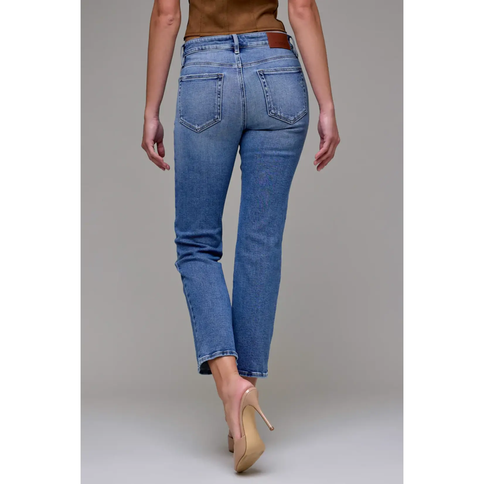 HIDDEN JEAN QUINN HIDDEN MEDIUM WASH MID RISE SKINNY