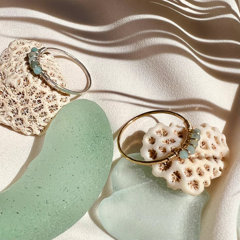 In Situ Verre de Mer Ring 14K Gold Fill