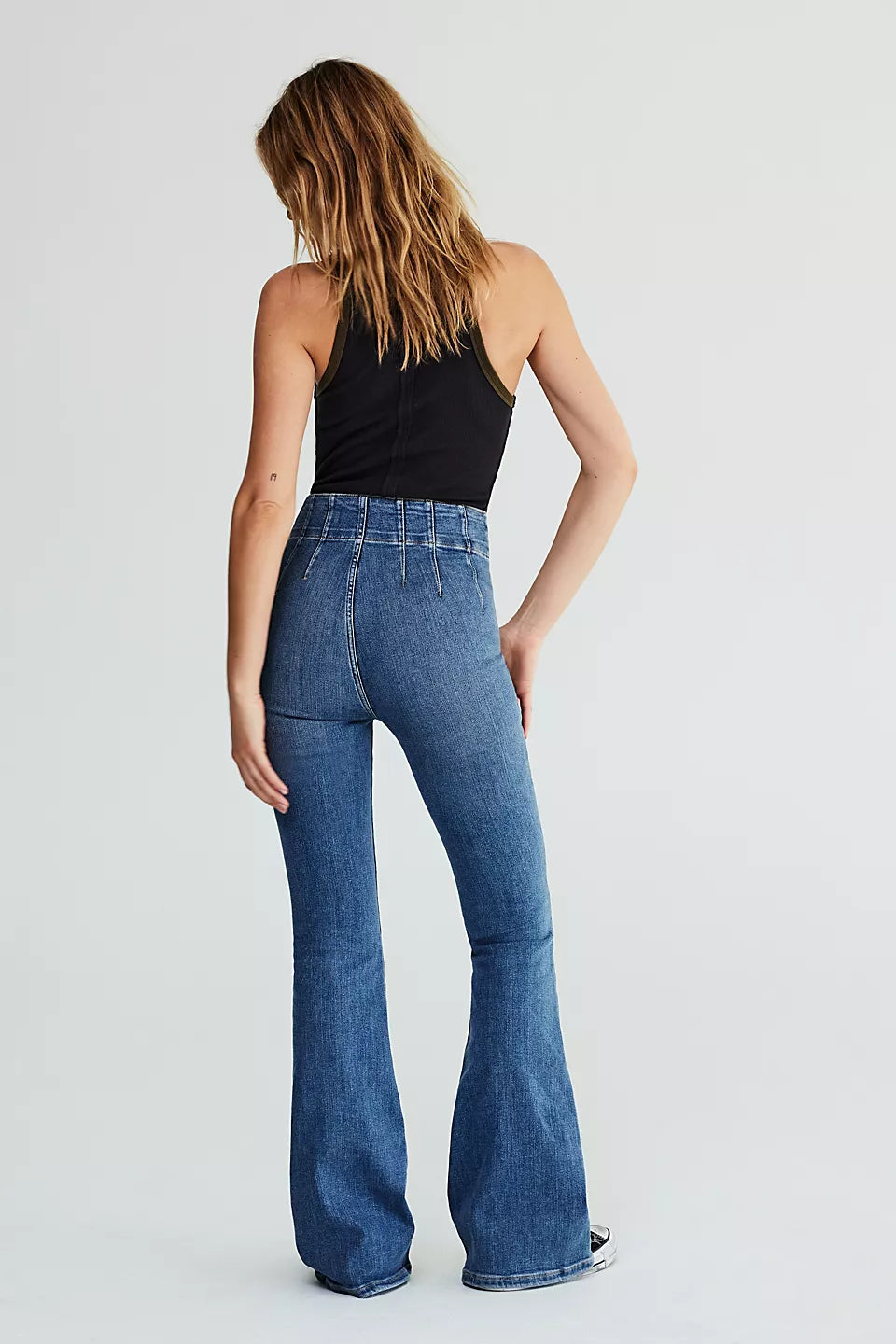 FREE PEOPLE JAYDE FLARE SUNBURST BLUE