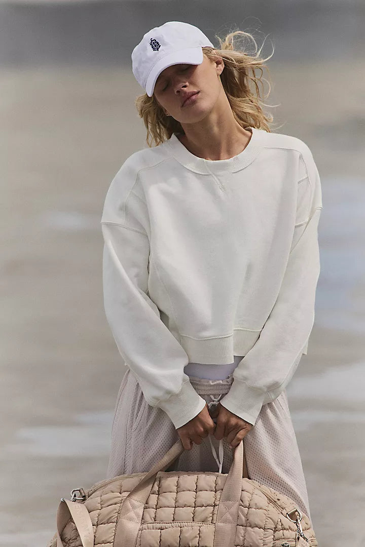 FREE PEOPLE INTERCEPT PULLOVER WHITE