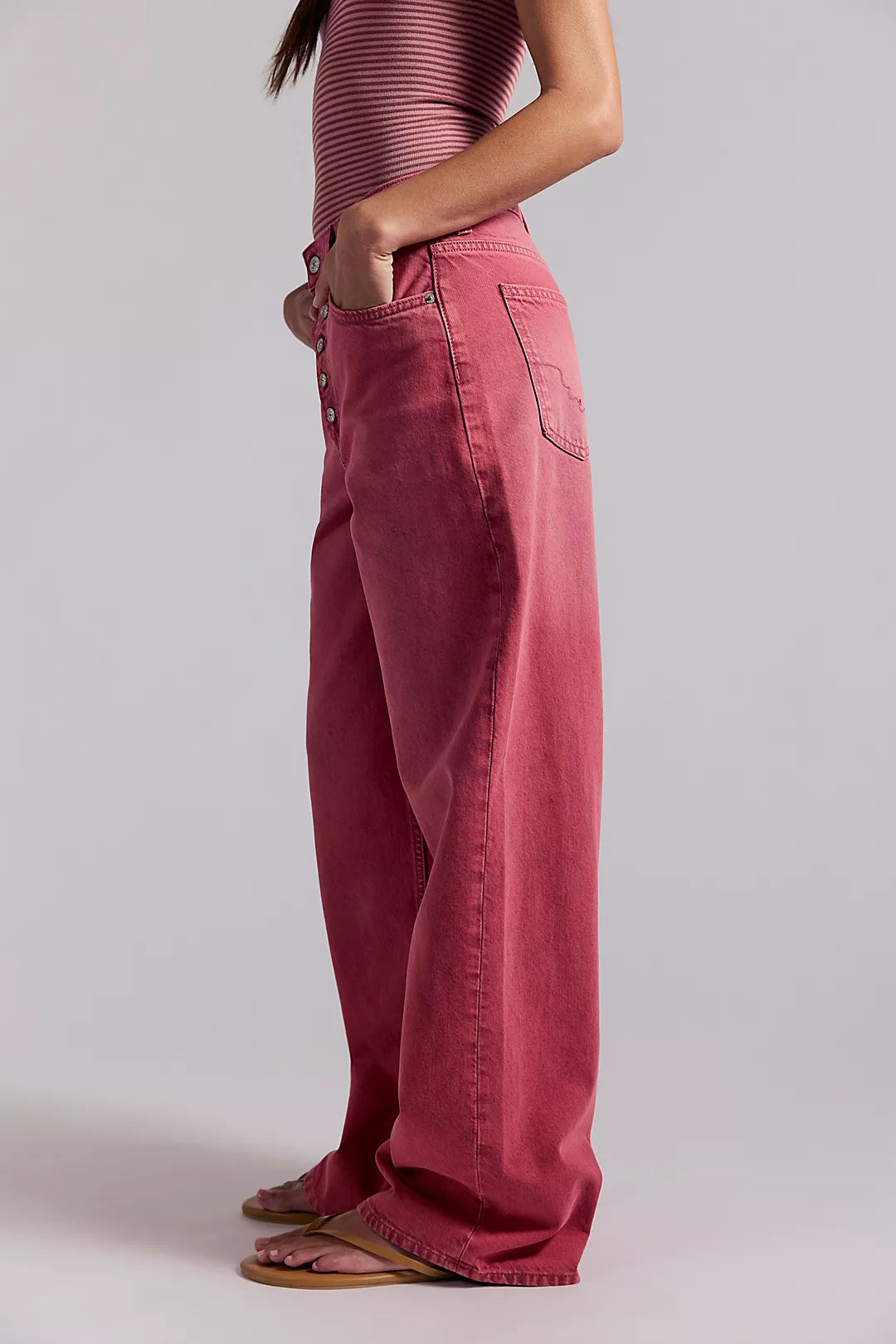 FREE PEOPLE We The Free Nia Boyfriend Jeans Baroque Pink