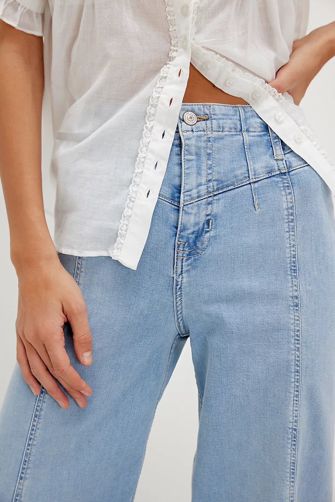FREE PEOPLE LIBRE WIDE LEG JEANS PALERMO