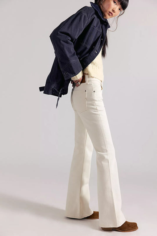 FREE PEOPLE We The Free West Coast Relaxed Flare Jeans Lily of the Valley