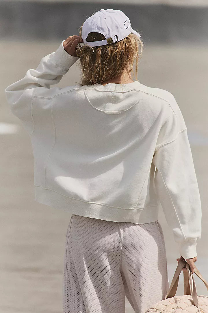 FREE PEOPLE INTERCEPT PULLOVER WHITE