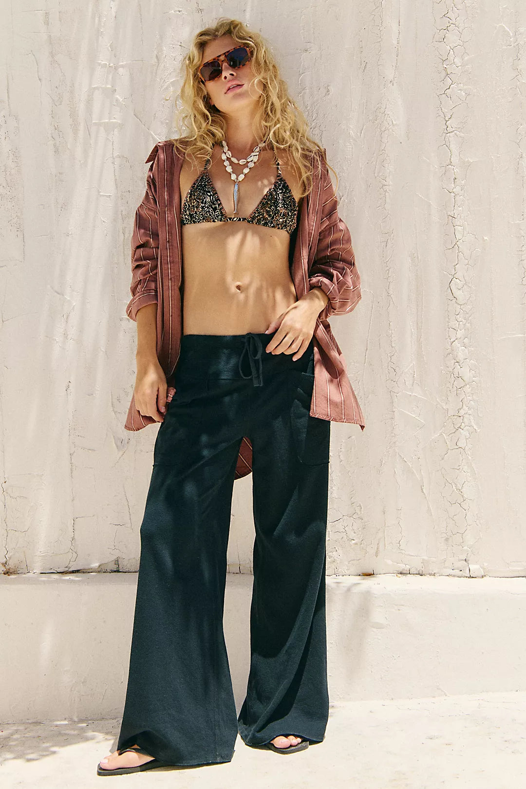 FREE PEOPLE STAYCATION LOUNGE PANT BLACK