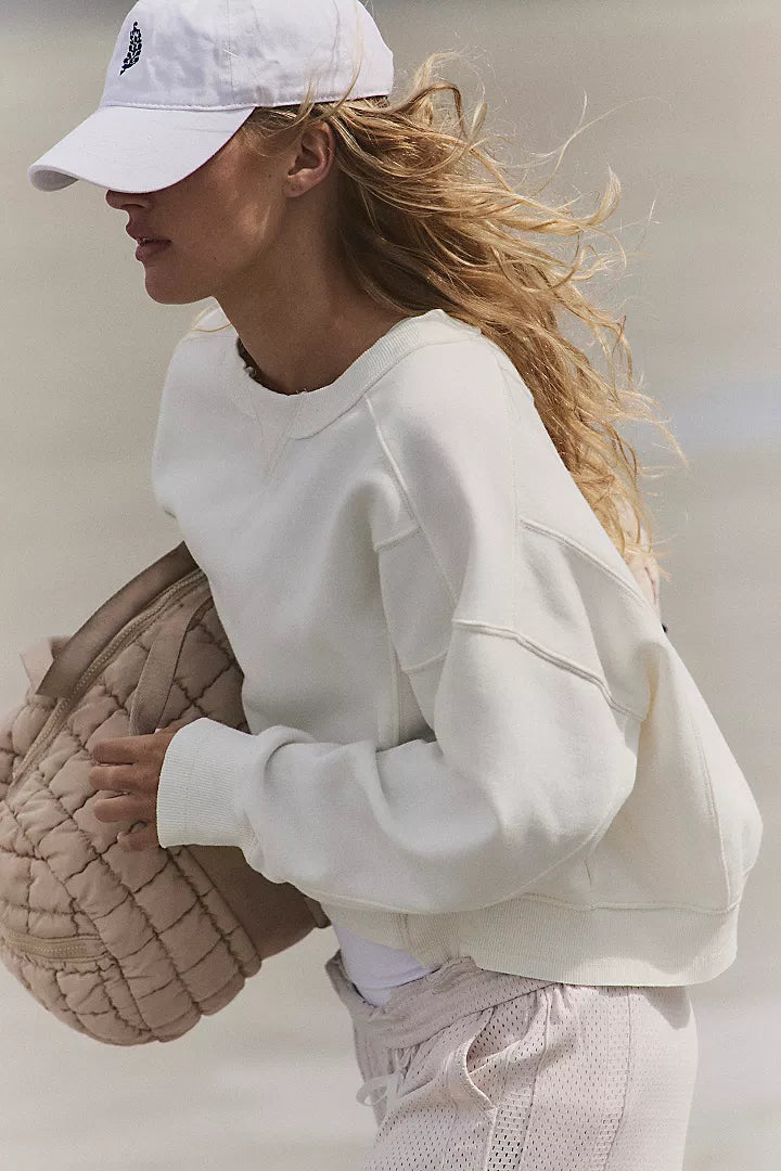 FREE PEOPLE INTERCEPT PULLOVER WHITE