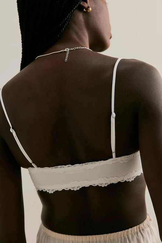 FREE PEOPLE CHARLIE V BRALETTE CLEAN IVORY