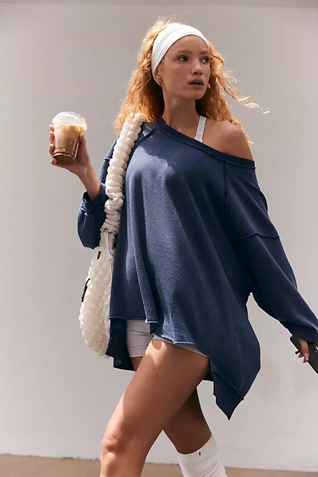 FREE PEOPLE ONE TO BEAT PULLOVER MIDNIGHT NAVY