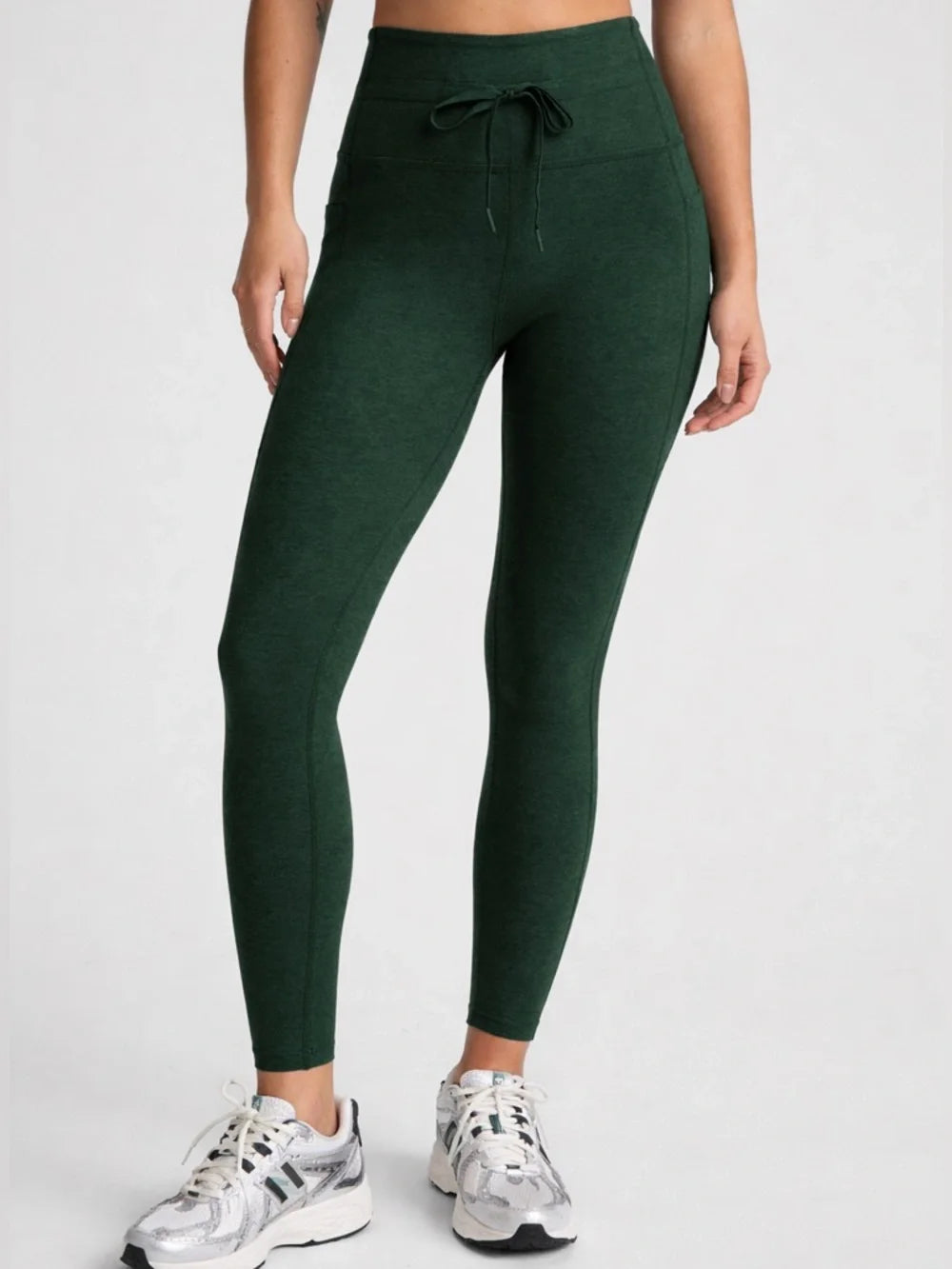 SALE BEYOND YOGA SPACEDYE GO POCKET HIGH WAISTED MIDI LEGGING DARK SPRUCE HEATHER