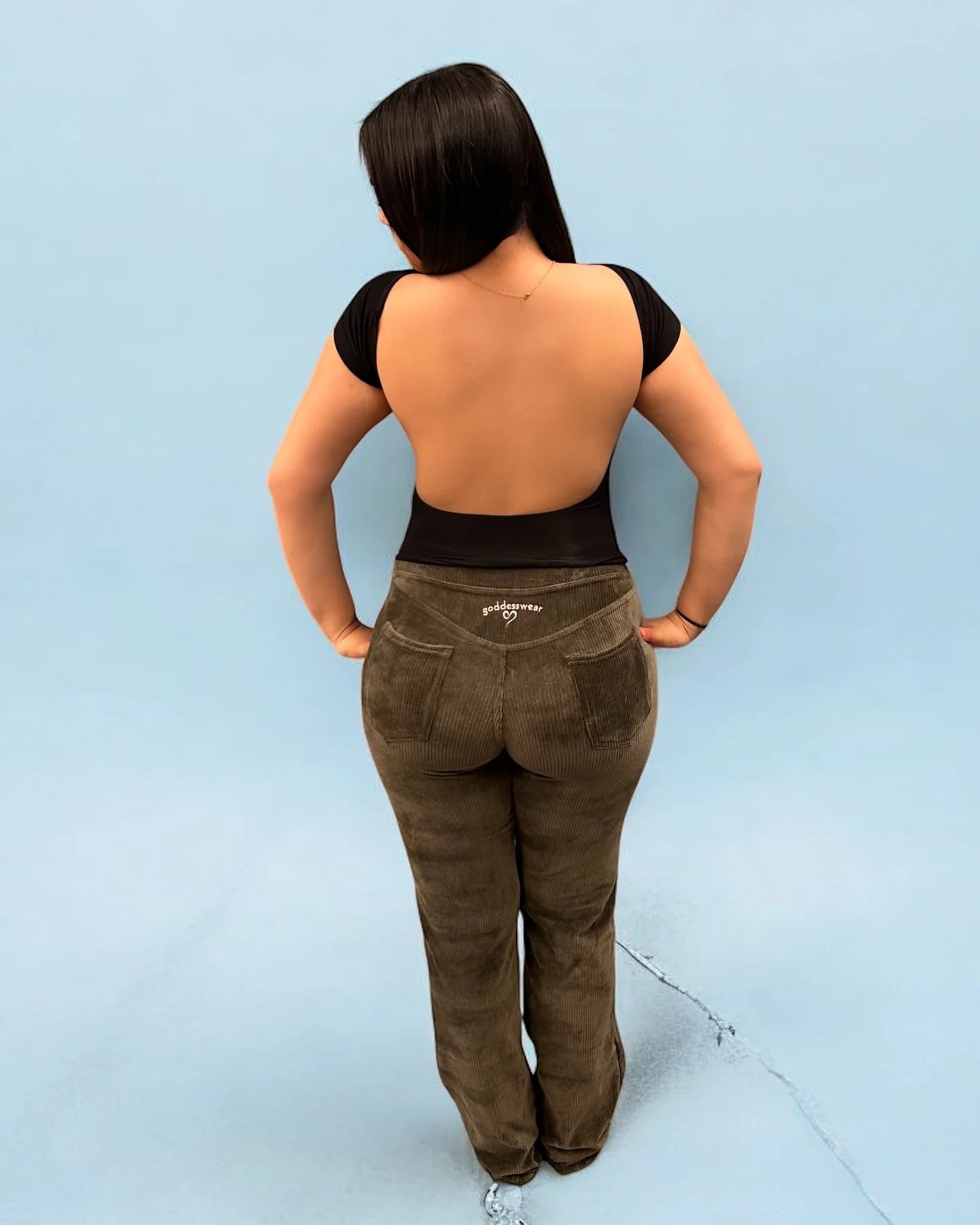 GODDESSWEAR CORDUROY 886 CLASSIC FLARE PANT HIGH WAIST LONG LENGTH