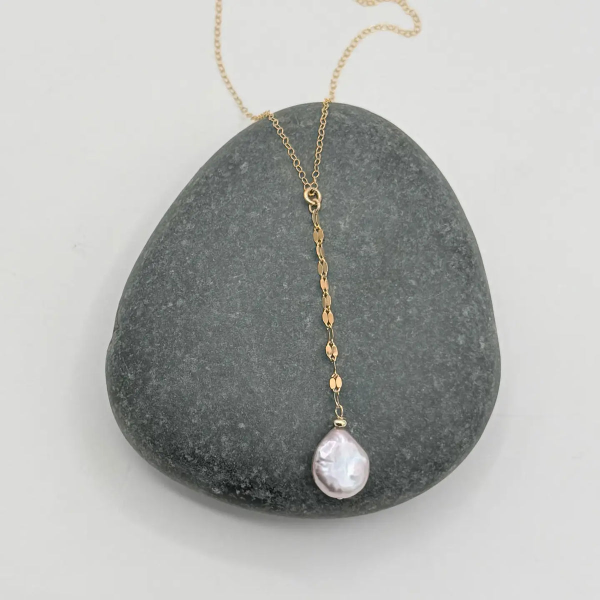 &nbsp;FLYING LIZARD DESIGN COASTAL CHIC DAPPED CHAIN LARIAT NECKLACE PURPLE PINK PEARL