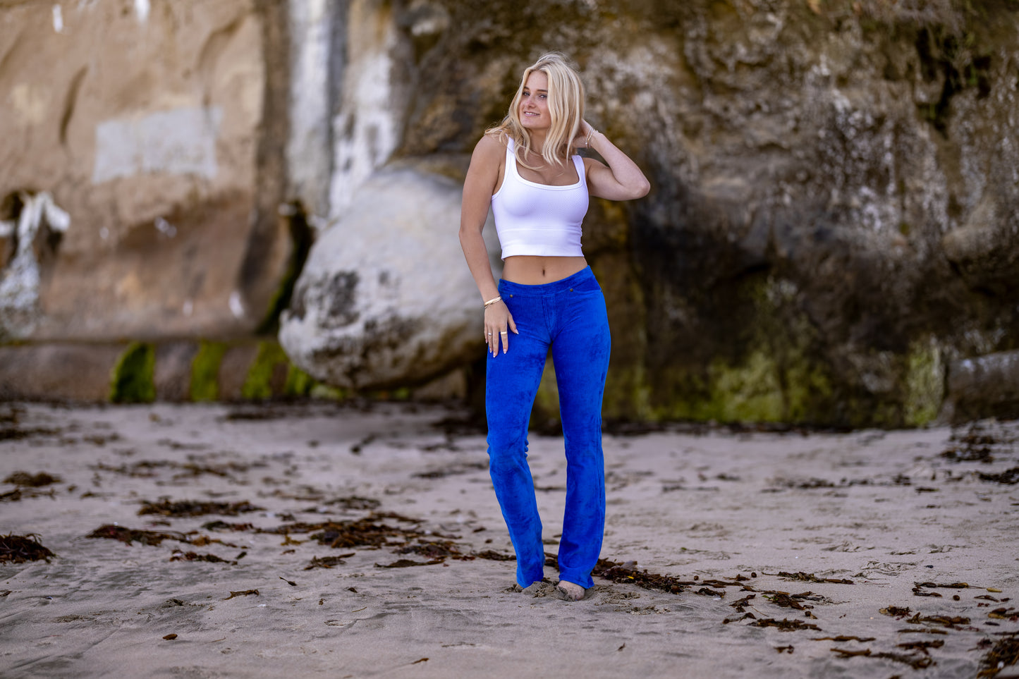 GODDESSWEAR CORDUROY CLASSIC FLARE PANT HIGH WAIST 630 WITH BACK POCKETS