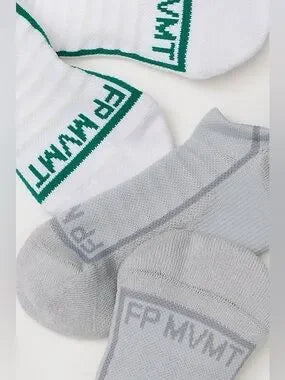 FREE PEOPLE MOVEMENT SIMPLE SPORT NO SHOW PACK WHITE GREY
