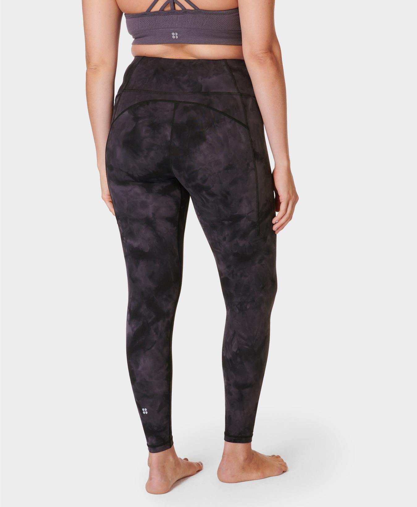 SWEATY BETTY POWER 7/8 WORKOUT LEGGING BLACK SPRAY DYE