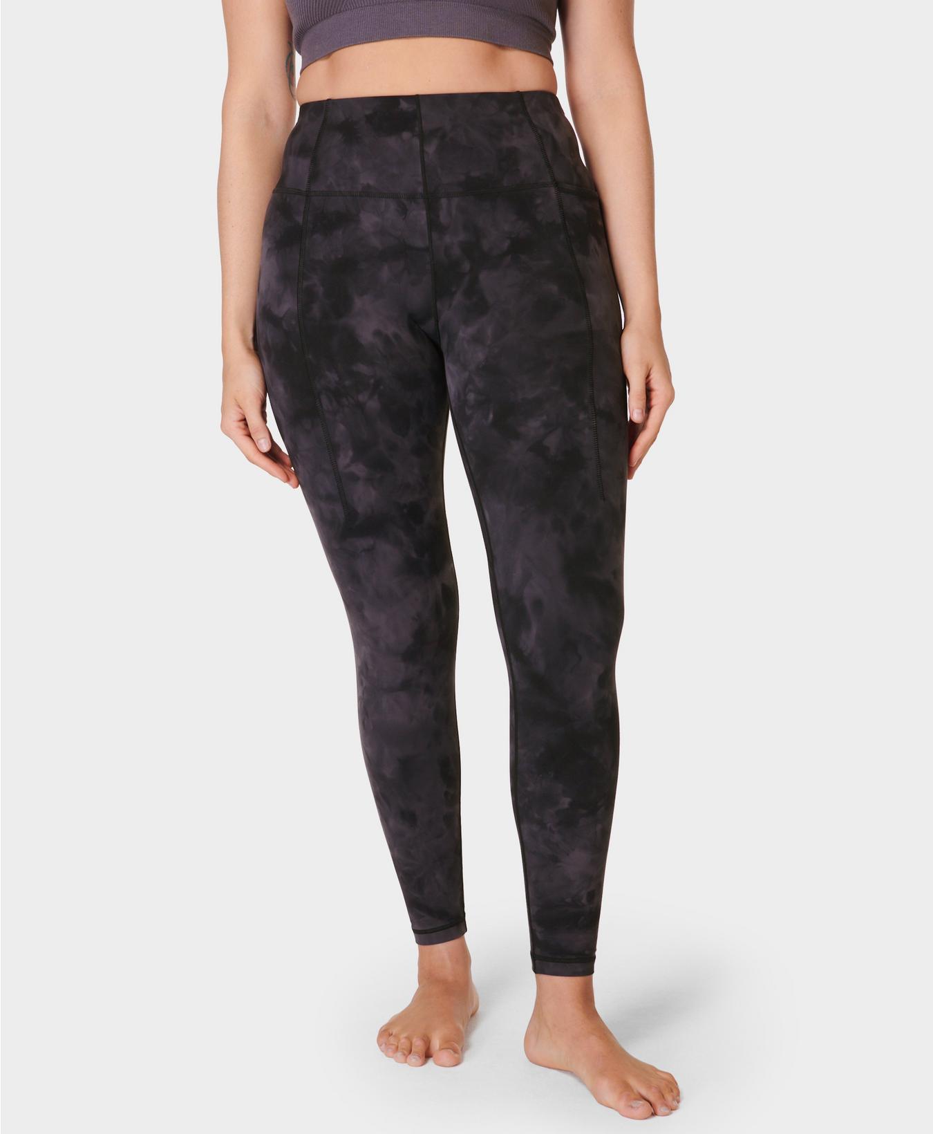 SALE SWEATY BETTY POWER 7/8 WORKOUT LEGGING BLACK SPRAY DYE